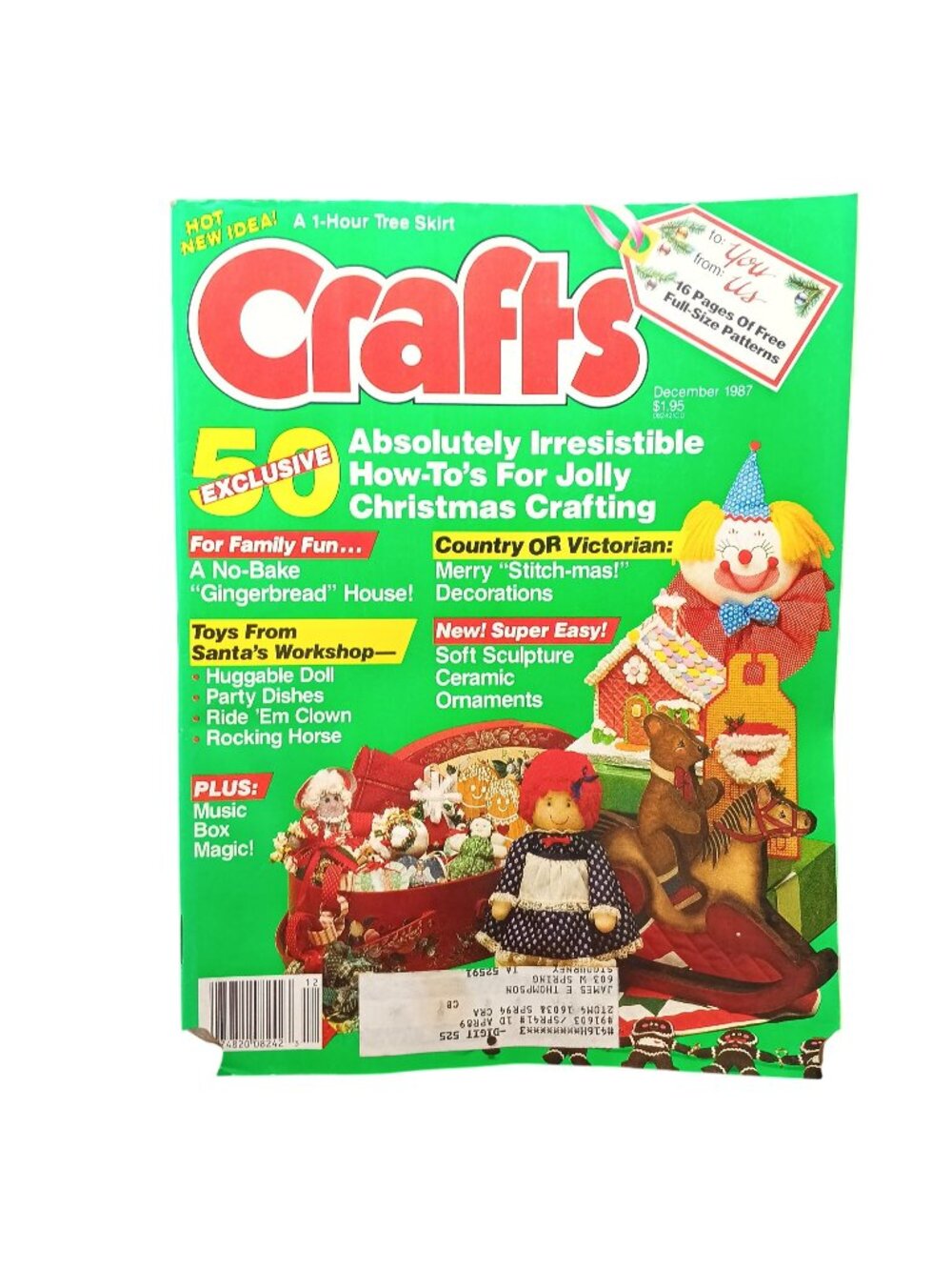 Crafts Magazine December 1987 Christmas Crafting Ideas 50 How-To Projects & Free